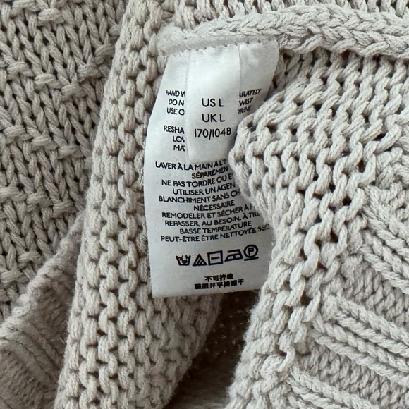 Free People Winding Road Tank Vest Chunky Knit Tan Pullover Preppy Casual L - Picture 11 of 14